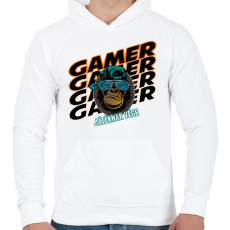 PRINTFASHION kong gamer - Férfi kapucnis pulóver - Fehér