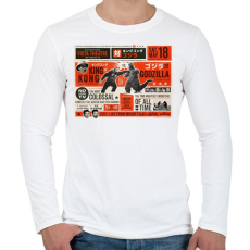 PRINTFASHION Kong vs. Godzilla - Férfi hosszú ujjú póló - Fehér