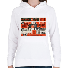 PRINTFASHION Kong vs. Godzilla - Női kapucnis pulóver - Fehér női pulóver, kardigán