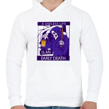 PRINTFASHION Könnyű halál - Férfi kapucnis pulóver - Fehér férfi pulóver, kardigán