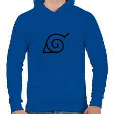 PRINTFASHION Konoha - Férfi kapucnis pulóver - Királykék férfi pulóver, kardigán