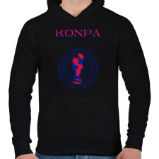 PRINTFASHION Konpa (Kompa) táncos S0201-ForBlackOnly - Férfi kapucnis pulóver - Fekete férfi pulóver, kardigán