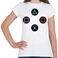 PRINTFASHION Kontroller gombok - Női póló - Fehér