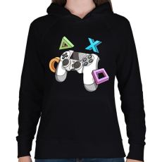 PRINTFASHION Kontroller - Női kapucnis pulóver - Fekete