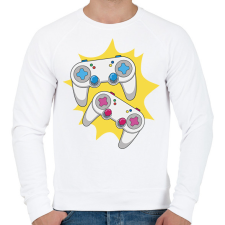 PRINTFASHION Kontrollerek - Férfi pulóver - Fehér férfi pulóver, kardigán