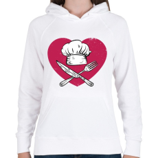 PRINTFASHION Konyhatündér - Női kapucnis pulóver - Fehér