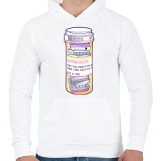 PRINTFASHION Könyv gyógyszer - Férfi kapucnis pulóver - Fehér