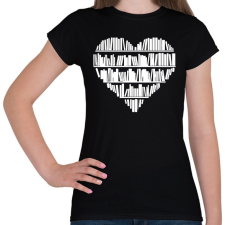 PRINTFASHION Könyv szív - Női póló - Fekete női póló