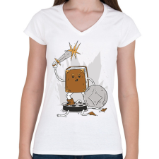 PRINTFASHION Könyv vs Film - Női V-nyakú póló - Fehér női póló