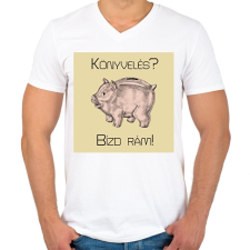 PRINTFASHION Könyvelés? Bízd rám! - Férfi V-nyakú póló - Fehér férfi póló