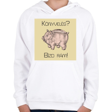 PRINTFASHION Könyvelés? Bízd rám! - Gyerek kapucnis pulóver - Fehér