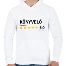PRINTFASHION Könyvelő értékelés - Férfi kapucnis pulóver - Fehér