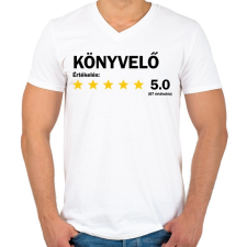 PRINTFASHION Könyvelő értékelés - Férfi V-nyakú póló - Fehér férfi póló