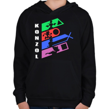 PRINTFASHION Konzol PSX - Gyerek kapucnis pulóver - Fekete gyerek pulóver, kardigán