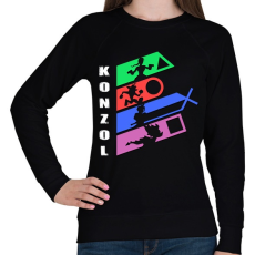 PRINTFASHION Konzol PSX - Női pulóver - Fekete