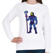 PRINTFASHION Koponya arc - Női pulóver - Fehér női pulóver, kardigán