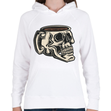 PRINTFASHION Koponya bögre - Női kapucnis pulóver - Fehér női pulóver, kardigán