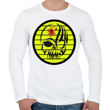 PRINTFASHION Koponya crew - Férfi hosszú ujjú póló - Fehér férfi póló