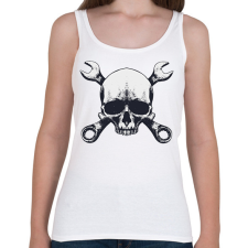 PRINTFASHION Koponya és szerszámok Skull tool - Női atléta - Fehér női trikó