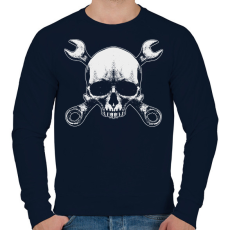 PRINTFASHION Koponya és szerszámok Skull tool sötét alaphoz - Férfi pulóver - Sötétkék