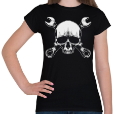 PRINTFASHION Koponya és szerszámok Skull tool sötét alaphoz - Női póló - Fekete női póló