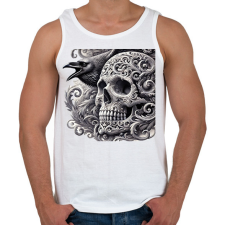 PRINTFASHION Koponya - Férfi atléta - Fehér atléta, trikó