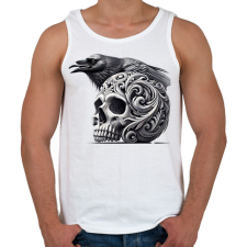 PRINTFASHION Koponya - Férfi atléta - Fehér atléta, trikó