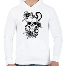 PRINTFASHION koponya - Férfi kapucnis pulóver - Fehér