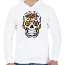 PRINTFASHION Koponya - Férfi kapucnis pulóver - Fehér férfi pulóver, kardigán