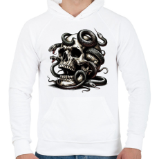 PRINTFASHION Koponya - Férfi kapucnis pulóver - Fehér