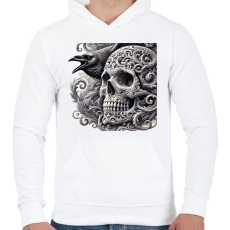 PRINTFASHION Koponya - Férfi kapucnis pulóver - Fehér
