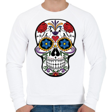 PRINTFASHION Koponya - Férfi pulóver - Fehér