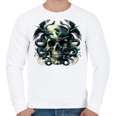 PRINTFASHION Koponya - Férfi pulóver - Fehér