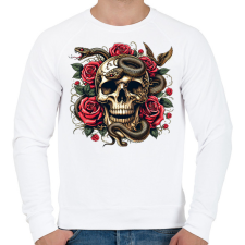 PRINTFASHION Koponya - Férfi pulóver - Fehér férfi pulóver, kardigán