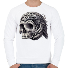 PRINTFASHION Koponya - Férfi pulóver - Fehér