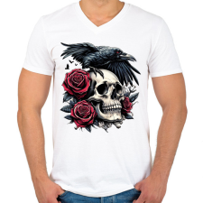 PRINTFASHION Koponya - Férfi V-nyakú póló - Fehér férfi póló