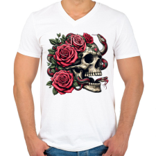 PRINTFASHION Koponya - Férfi V-nyakú póló - Fehér férfi póló