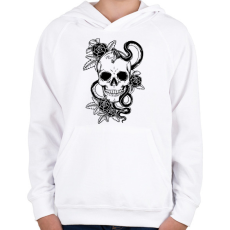 PRINTFASHION koponya - Gyerek kapucnis pulóver - Fehér