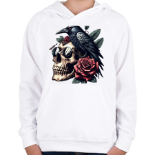 PRINTFASHION Koponya - Gyerek kapucnis pulóver - Fehér gyerek pulóver, kardigán