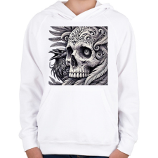 PRINTFASHION Koponya - Gyerek kapucnis pulóver - Fehér gyerek pulóver, kardigán
