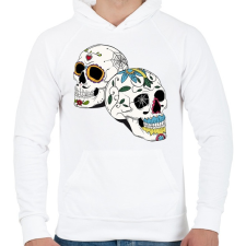PRINTFASHION koponya mexiko - Férfi kapucnis pulóver - Fehér férfi pulóver, kardigán