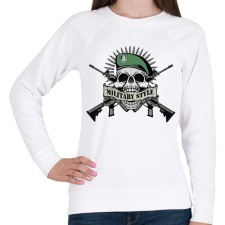 PRINTFASHION Koponya - Military style - Női pulóver - Fehér női pulóver, kardigán