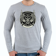 PRINTFASHION koponya, motorkerékpár sisak - Férfi hosszú ujjú póló - Sport szürke férfi póló