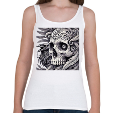 PRINTFASHION Koponya - Női atléta - Fehér női trikó