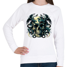 PRINTFASHION Koponya - Női pulóver - Fehér női pulóver, kardigán