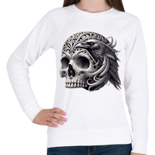 PRINTFASHION Koponya - Női pulóver - Fehér női pulóver, kardigán