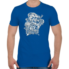 PRINTFASHION Koponya psiztollyal - Férfi póló - Királykék