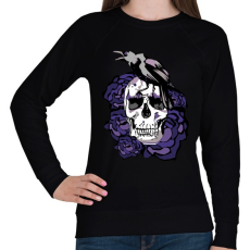 PRINTFASHION koponya rózsával - Női pulóver - Fekete