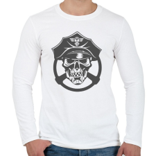 PRINTFASHION Koponya sofőr - Férfi hosszú ujjú póló - Fehér férfi póló