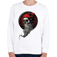 PRINTFASHION Koponya szakállal fejhallgatóval - Gyerek pulóver - Fehér gyerek pulóver, kardigán